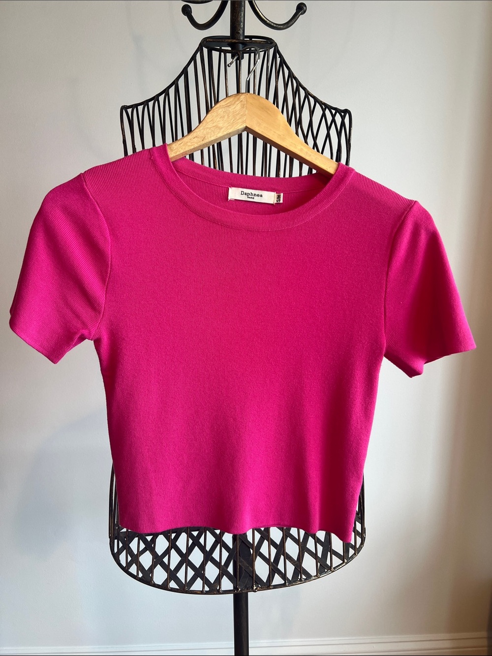 Magenta Crewneck Crop Top